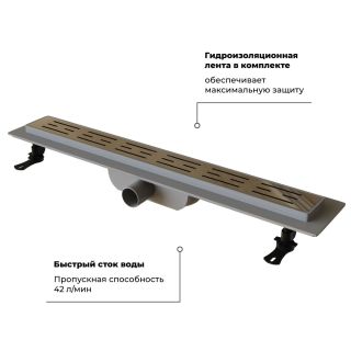 Душевой лоток RGW Drain Leo-10 60211080-01 80см хром